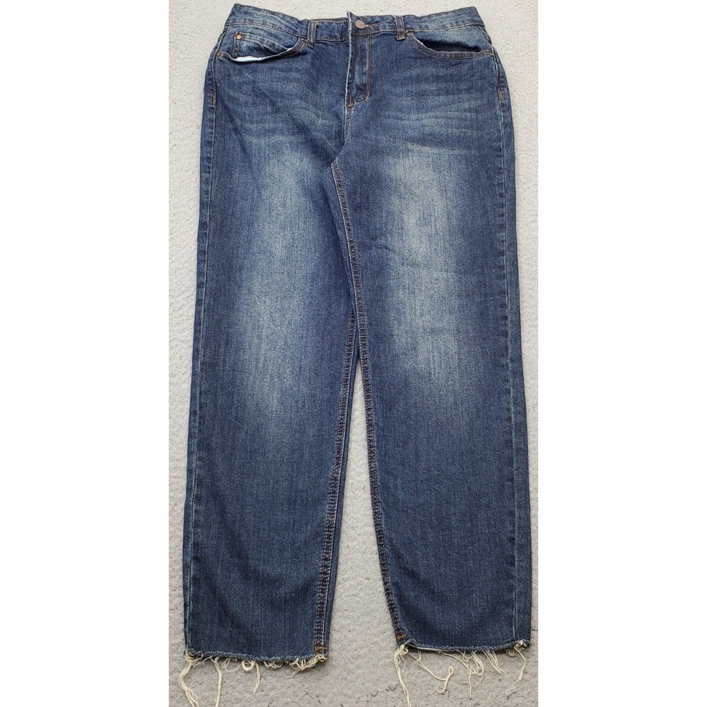 19V69 Italia Abbigliamento Sportivo Jeans Womens 30/10 Blue Denim Faded Raw Hem